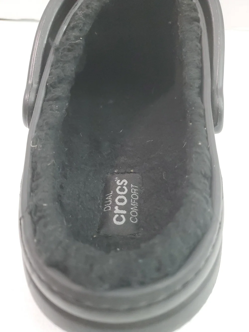 CROCS Men's 9 Womens 11 Classic Lined Clog - Black On Black